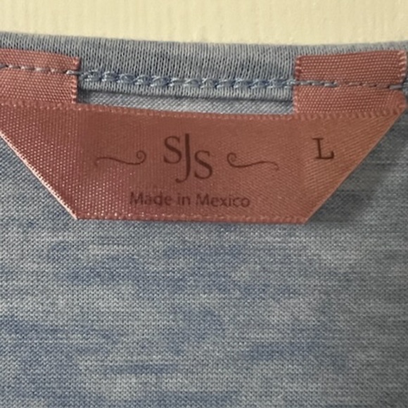 SJS T-Shirt Anchor Dress Embellished Light Blue L - Picture 3 of 6